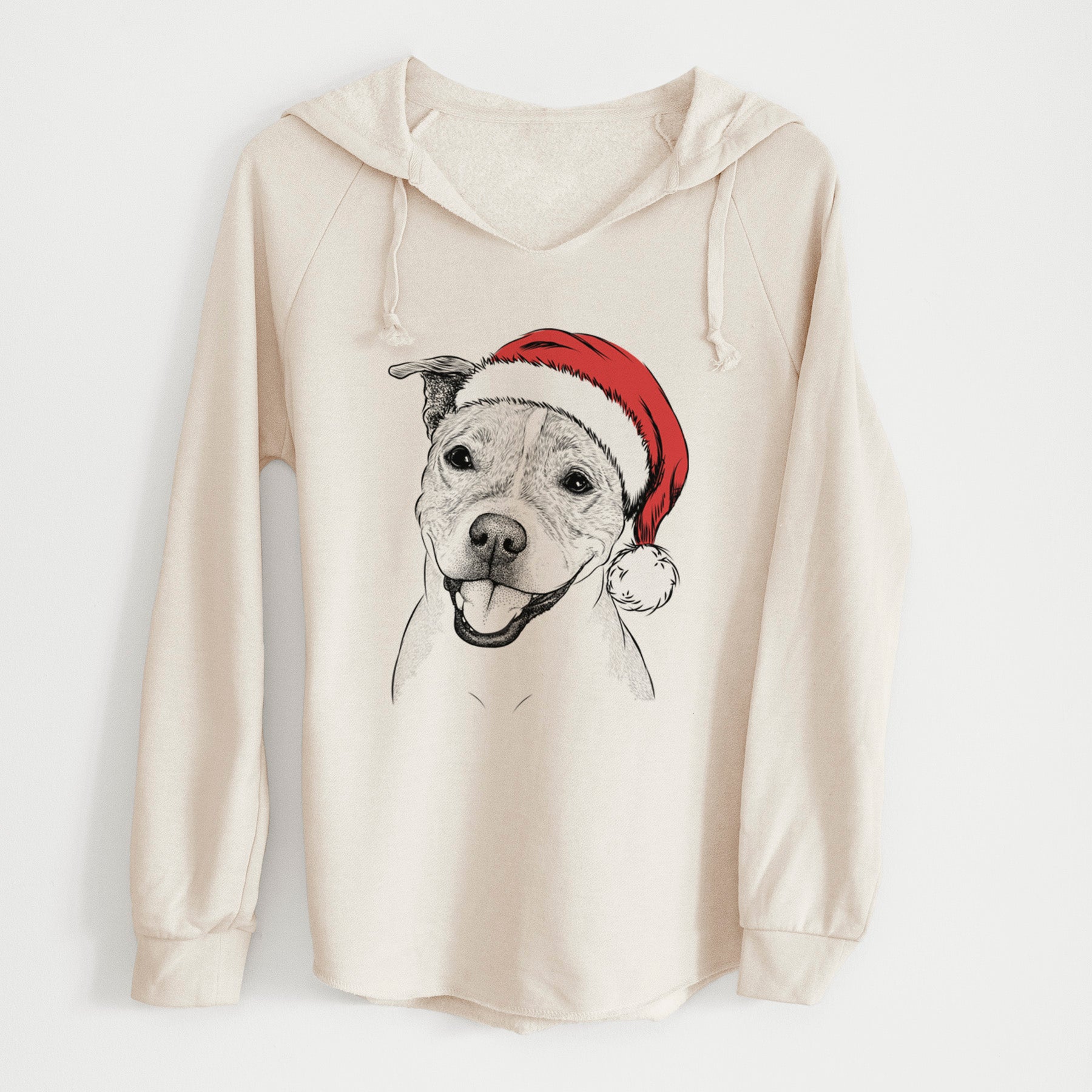 Santa BrookLyn the Staffordshire Bull Terrier - Cali Wave Hooded Sweatshirt