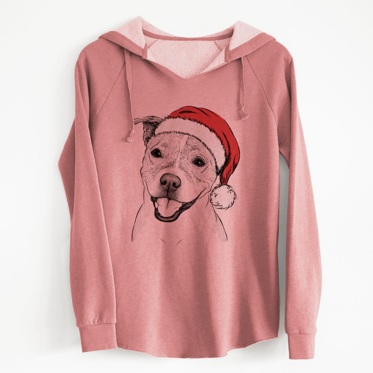 Santa BrookLyn the Staffordshire Bull Terrier - Cali Wave Hooded Sweatshirt