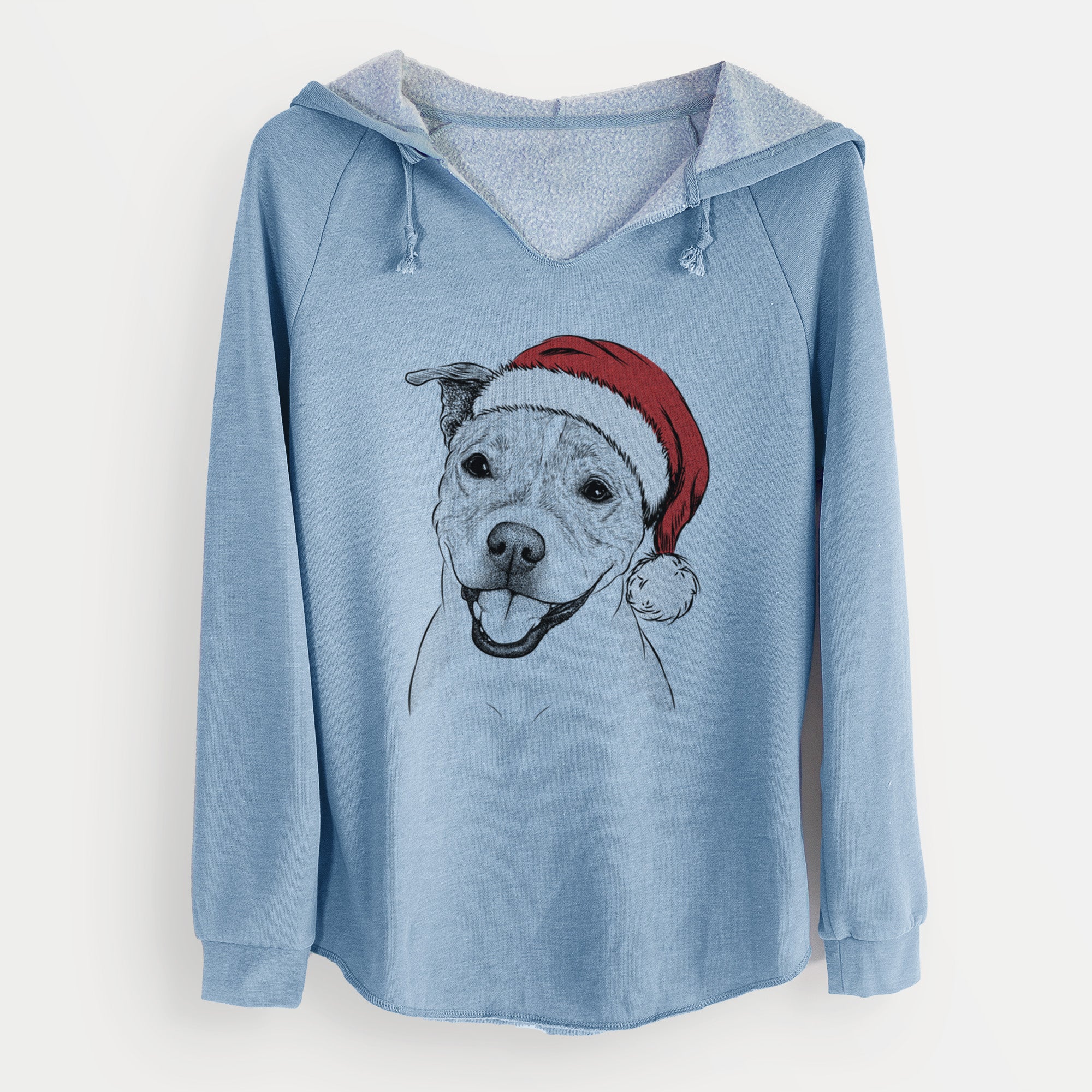 Santa BrookLyn the Staffordshire Bull Terrier - Cali Wave Hooded Sweatshirt