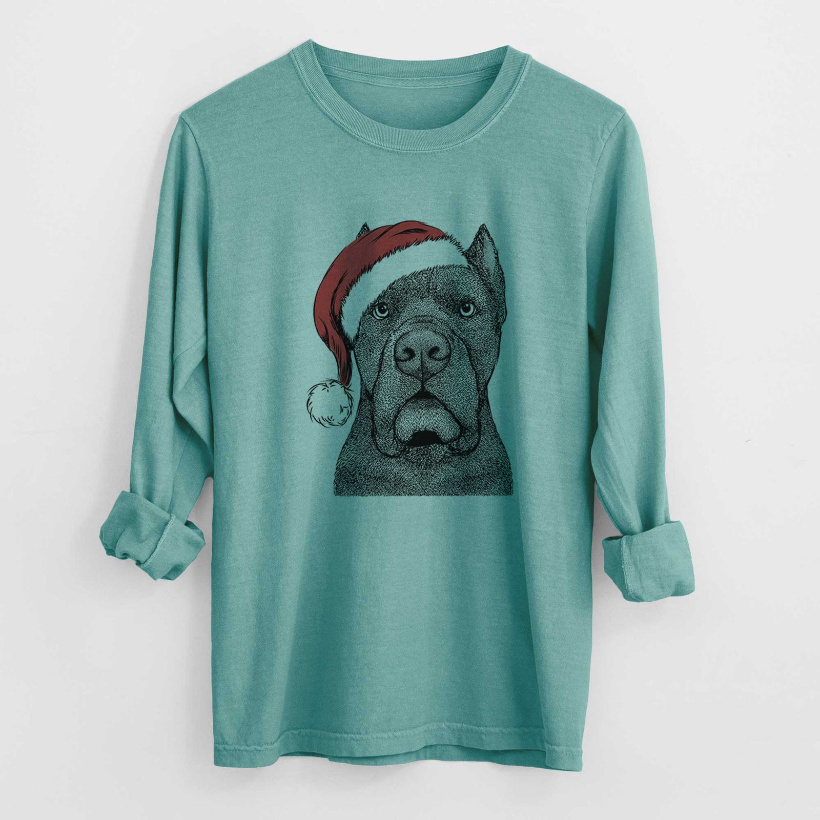 Santa Bruno the Cane Corso - Heavyweight 100% Cotton Long Sleeve
