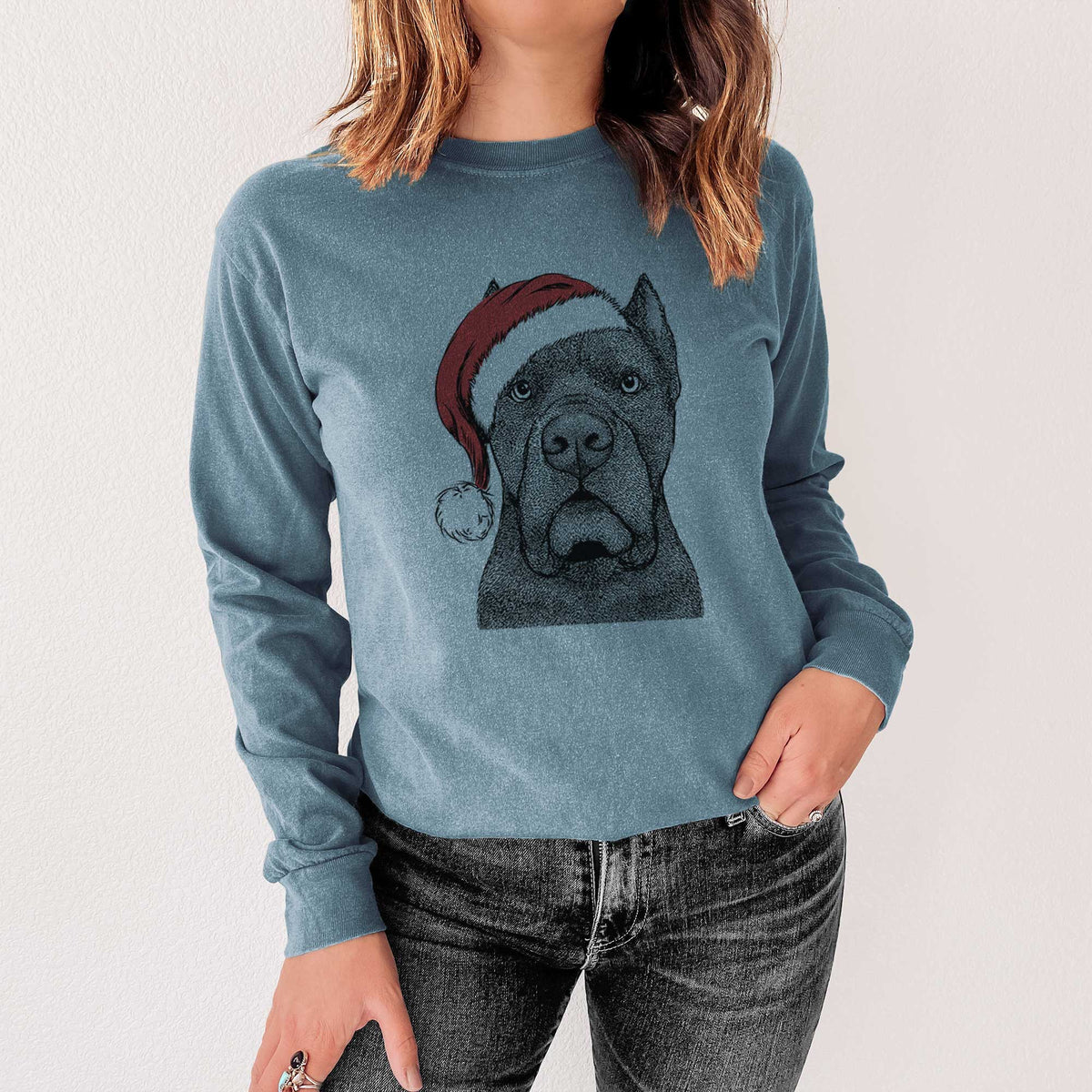 Santa Bruno the Cane Corso - Heavyweight 100% Cotton Long Sleeve