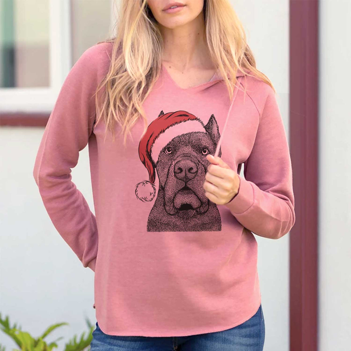 Santa Bruno the Cane Corso - Cali Wave Hooded Sweatshirt