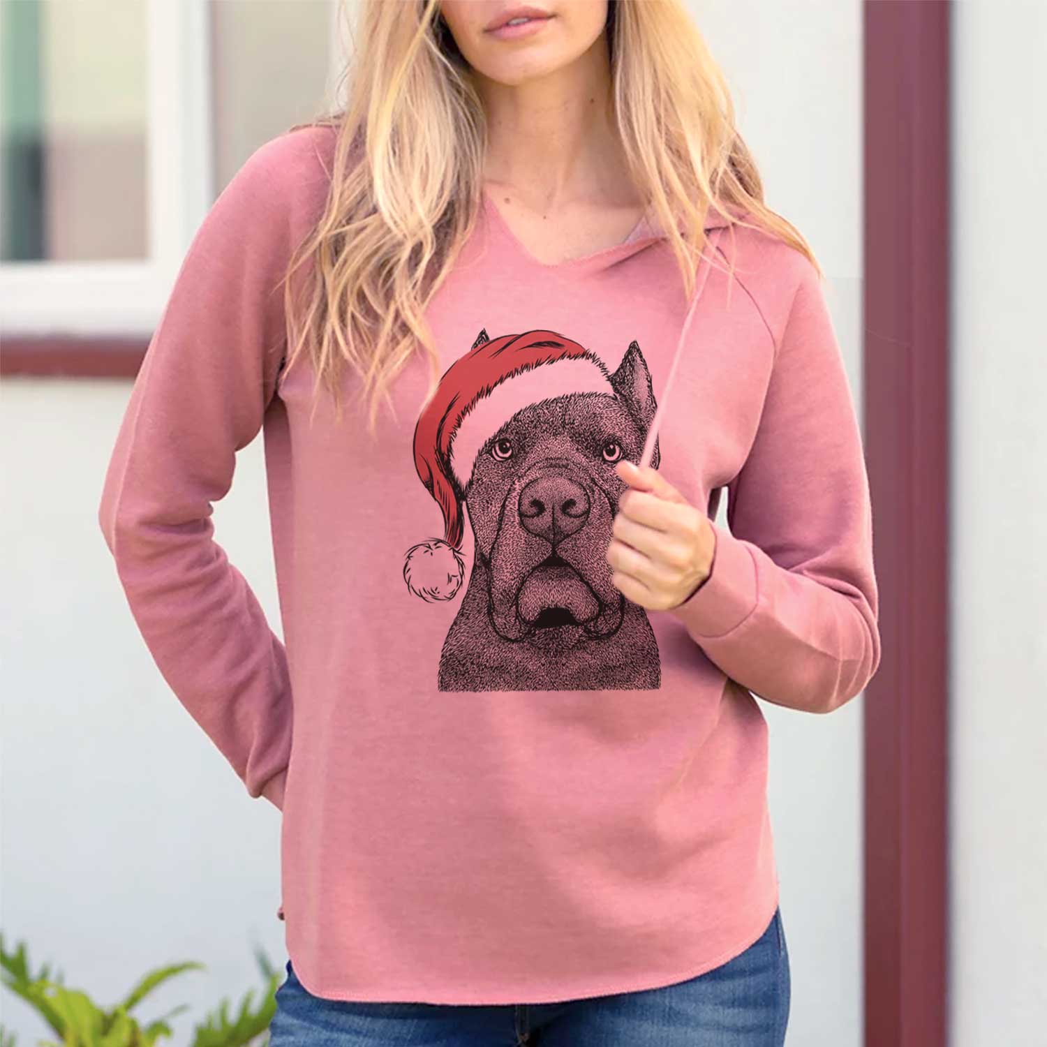 Santa Bruno the Cane Corso - Cali Wave Hooded Sweatshirt