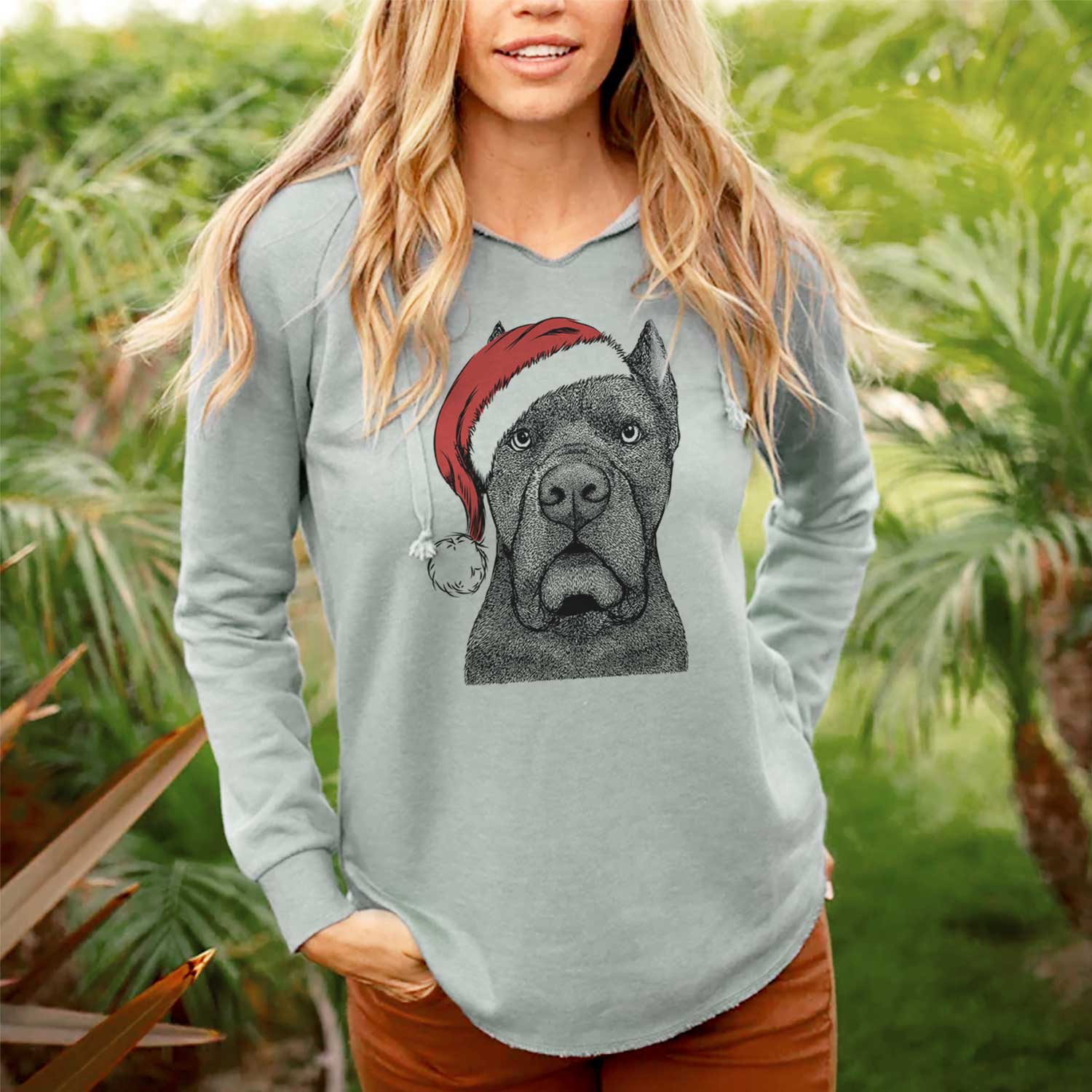 Santa Bruno the Cane Corso - Cali Wave Hooded Sweatshirt