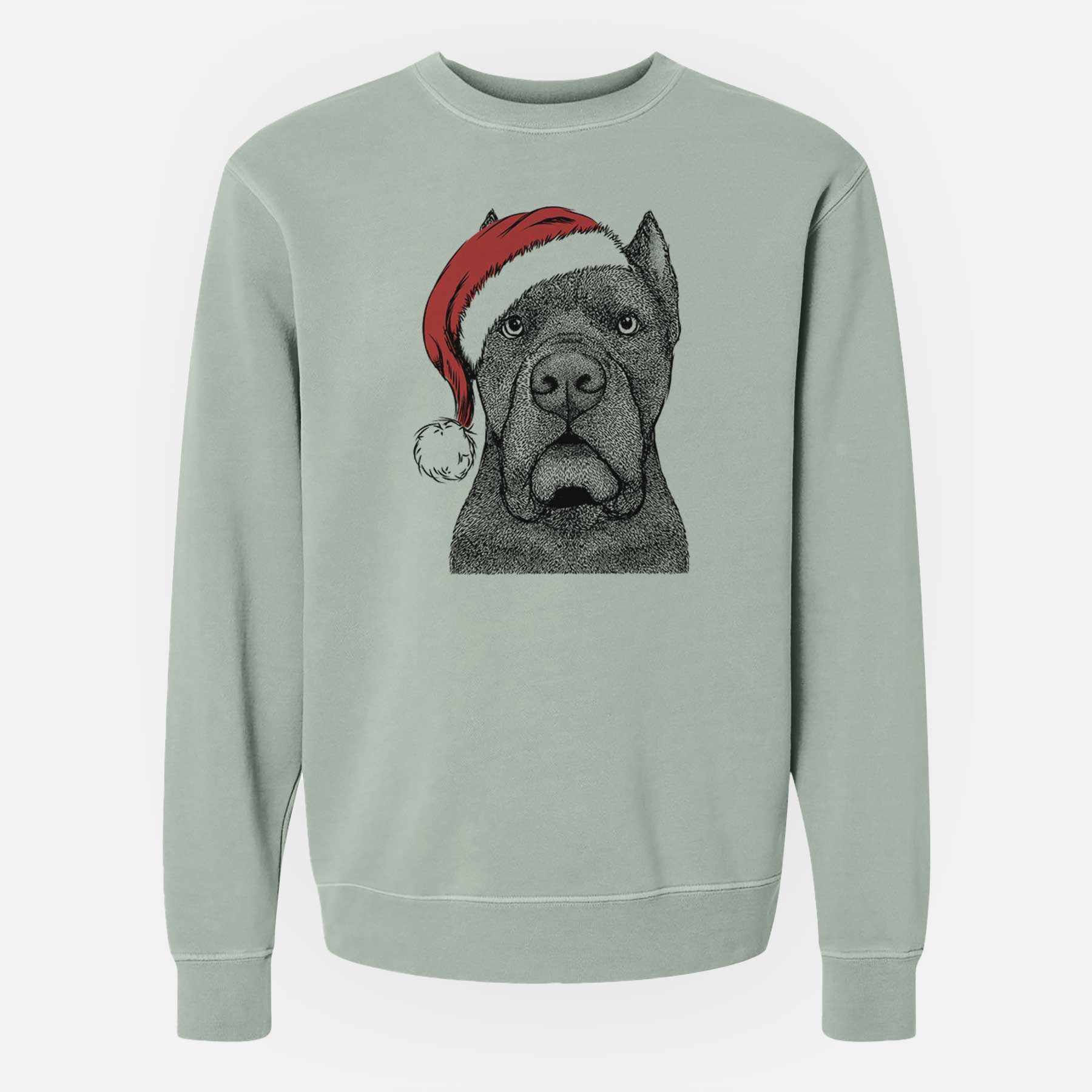 Santa Bruno the Cane Corso - Unisex Pigment Dyed Crew Sweatshirt