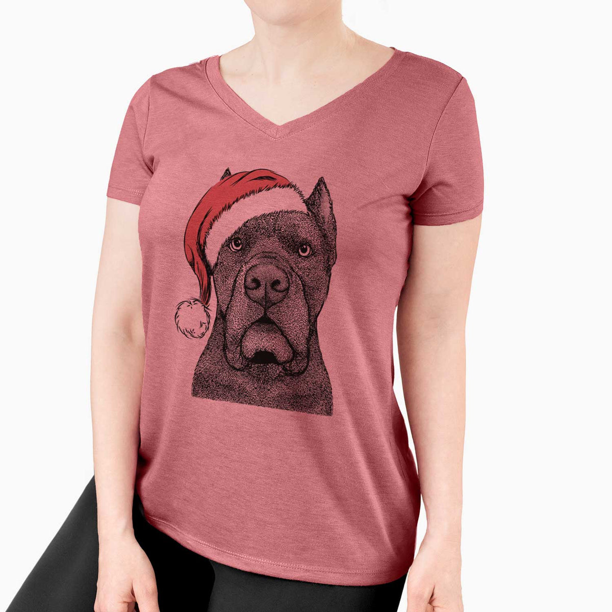 Santa Bruno the Cane Corso - Women's V-neck Shirt