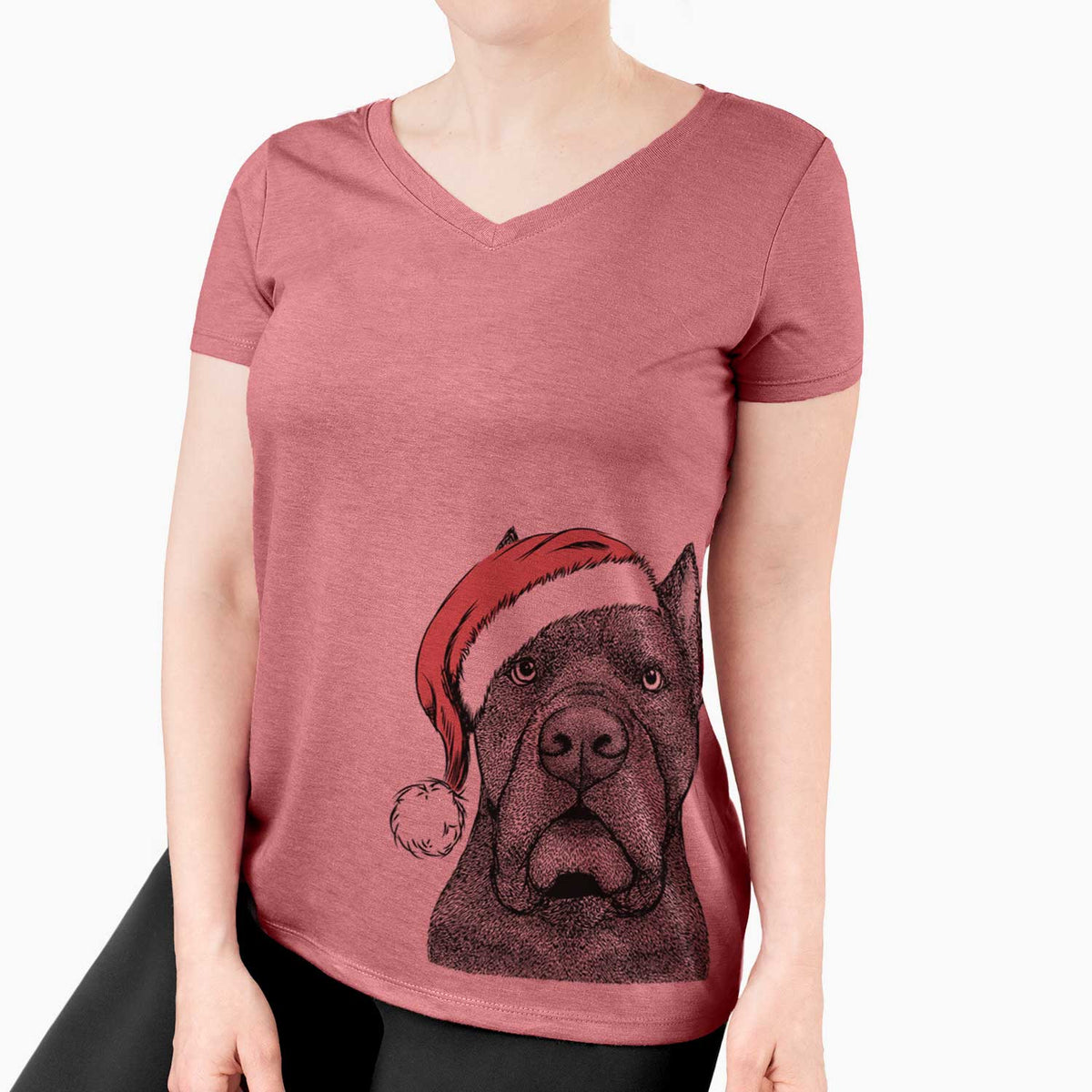Santa Bruno the Cane Corso - Women's V-neck Shirt