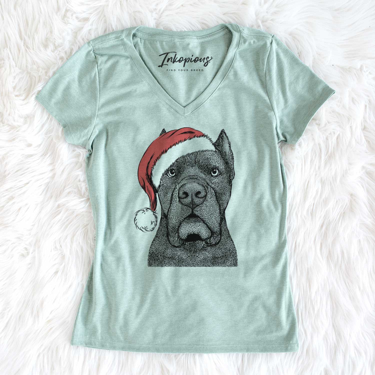Santa Bruno the Cane Corso - Women's V-neck Shirt