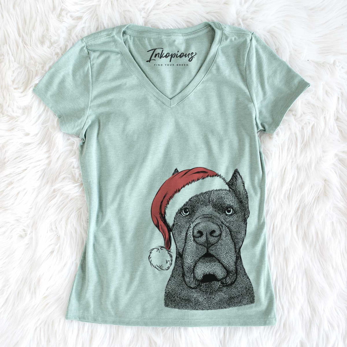 Santa Bruno the Cane Corso - Women's V-neck Shirt