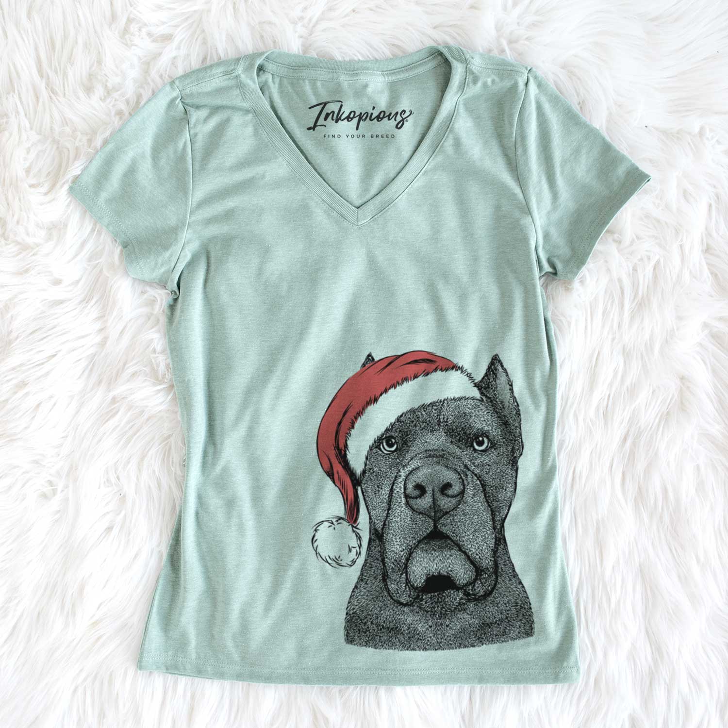 Santa Bruno the Cane Corso - Women's V-neck Shirt