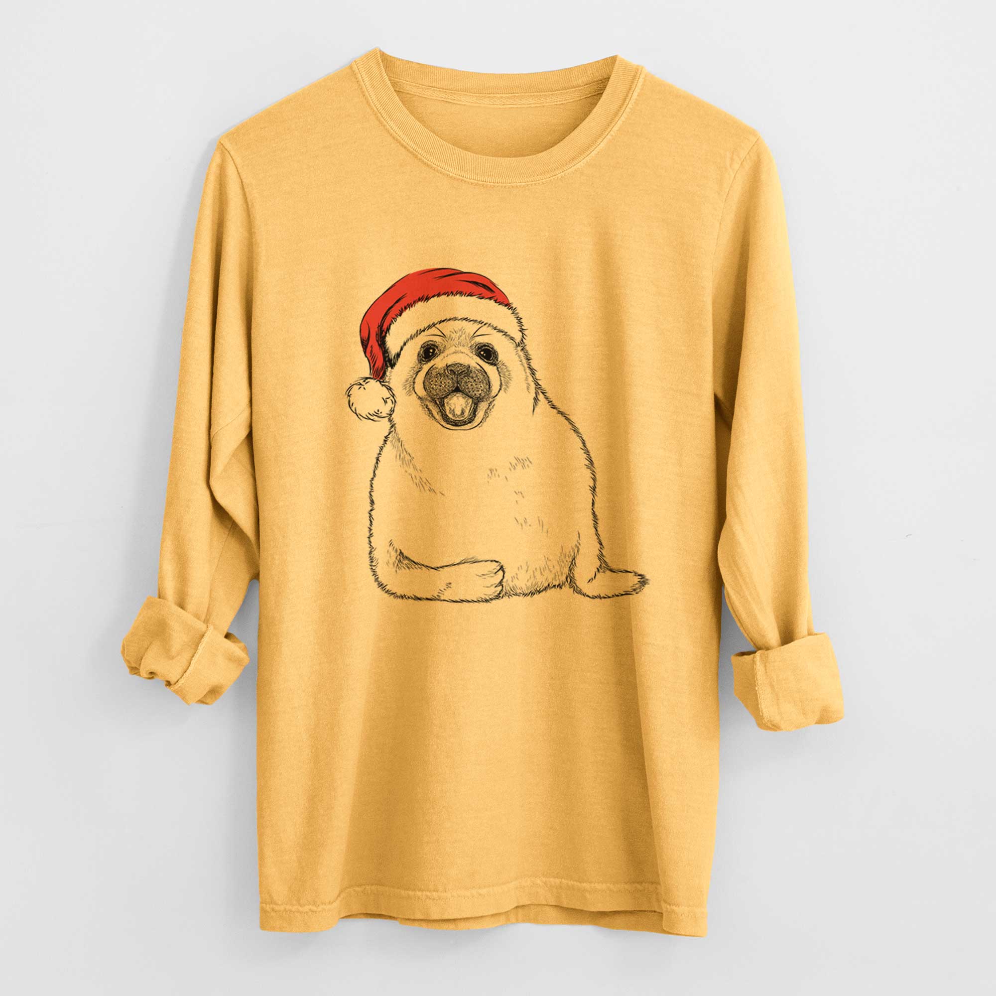 Santa Bub the Harp Seal - Heavyweight 100% Cotton Long Sleeve