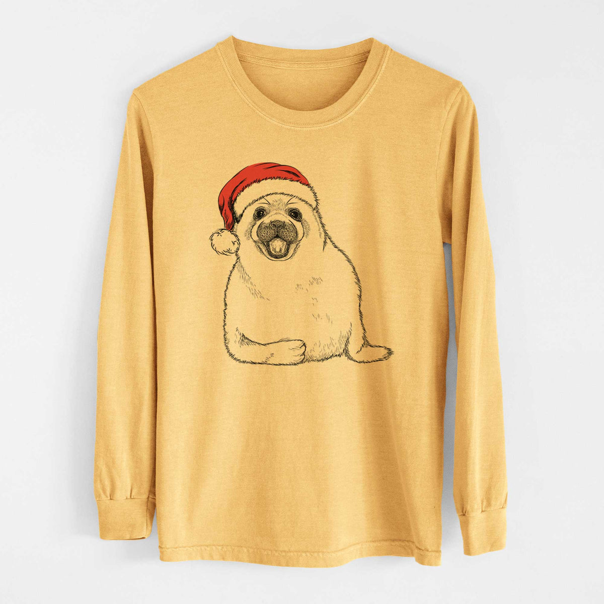 Santa Bub the Harp Seal - Heavyweight 100% Cotton Long Sleeve