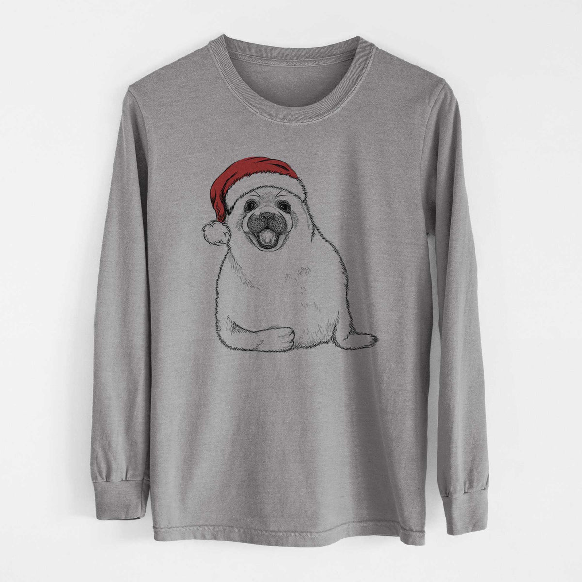 Santa Bub the Harp Seal - Heavyweight 100% Cotton Long Sleeve