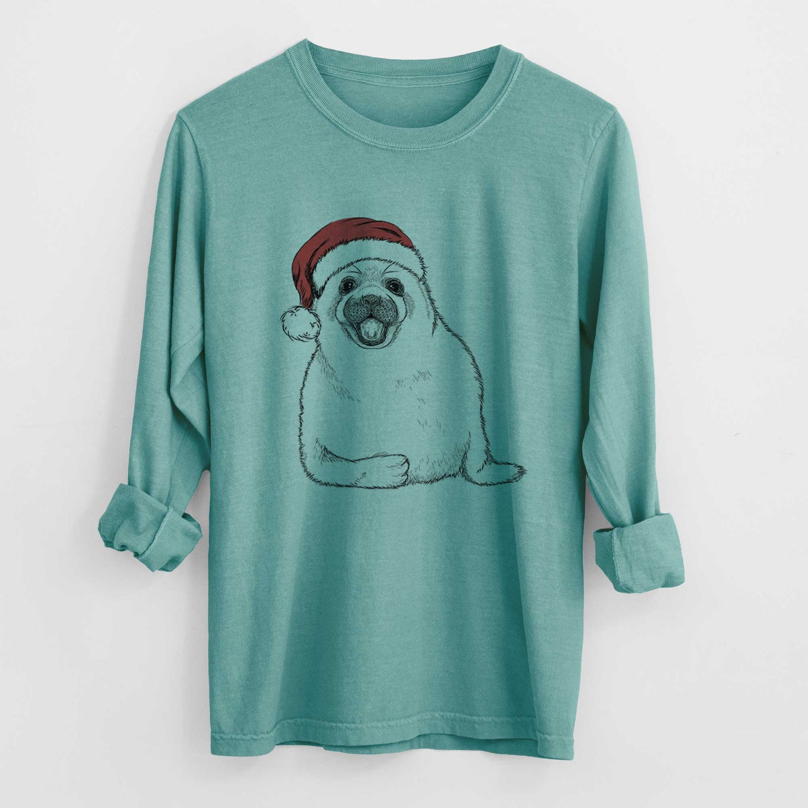 Santa Bub the Harp Seal - Heavyweight 100% Cotton Long Sleeve