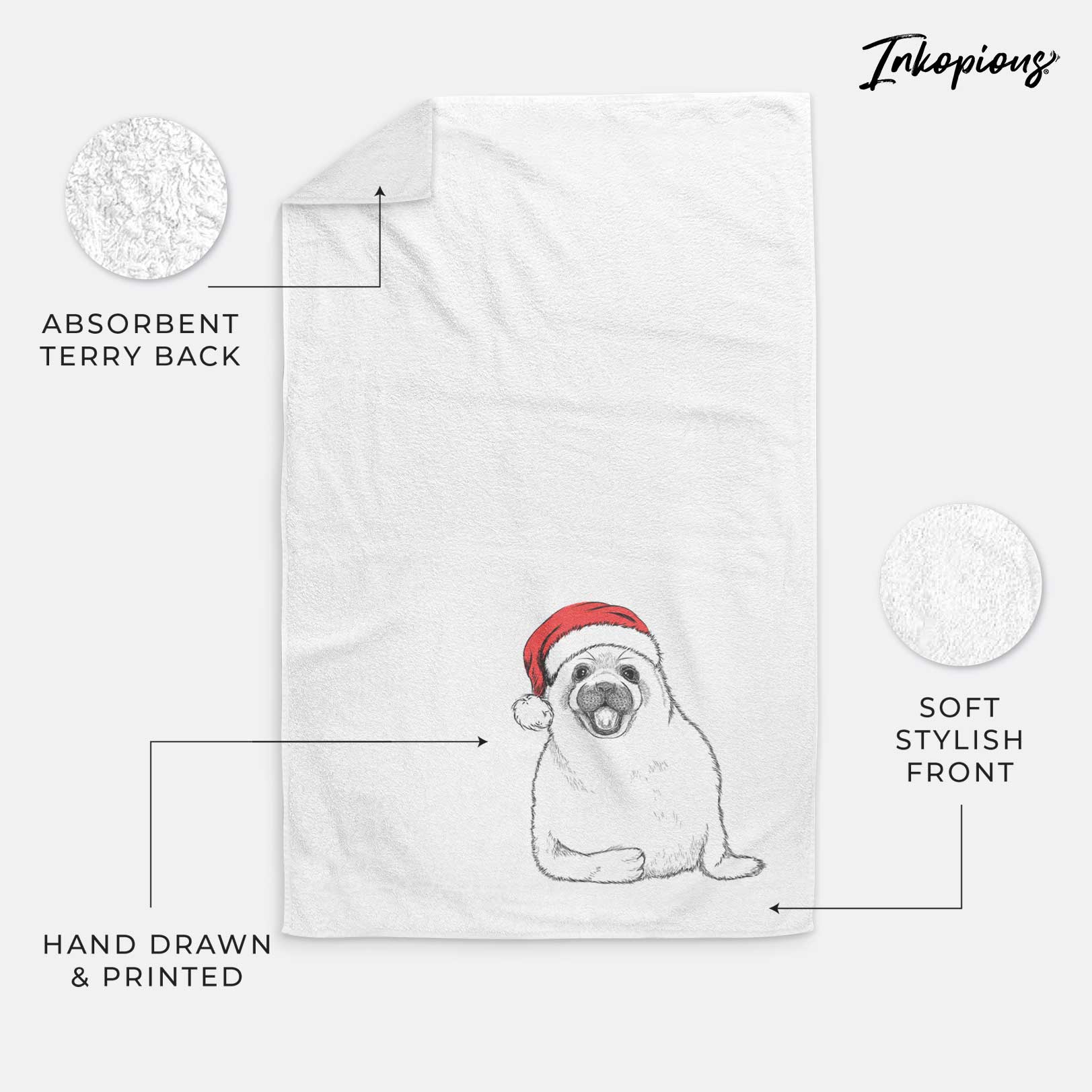 Bub the Harp Seal Decorative Hand Towel