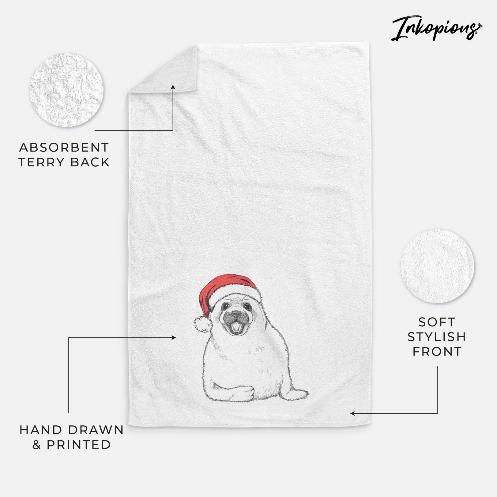 Bub the Harp Seal Decorative Hand Towel