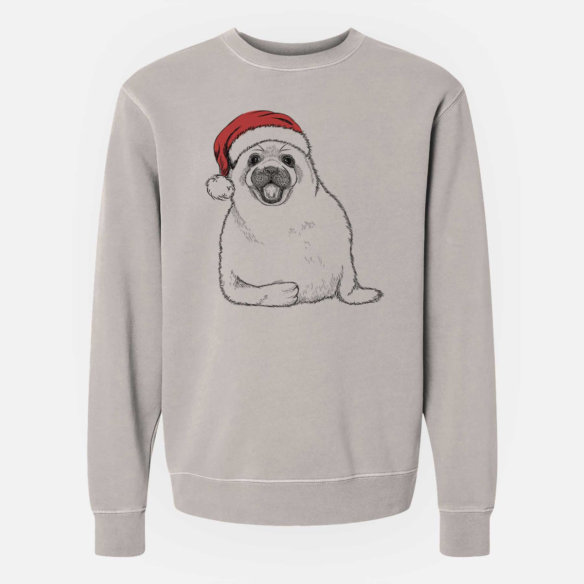Santa Bub the Harp Seal - Unisex Pigment Dyed Crew Sweatshirt