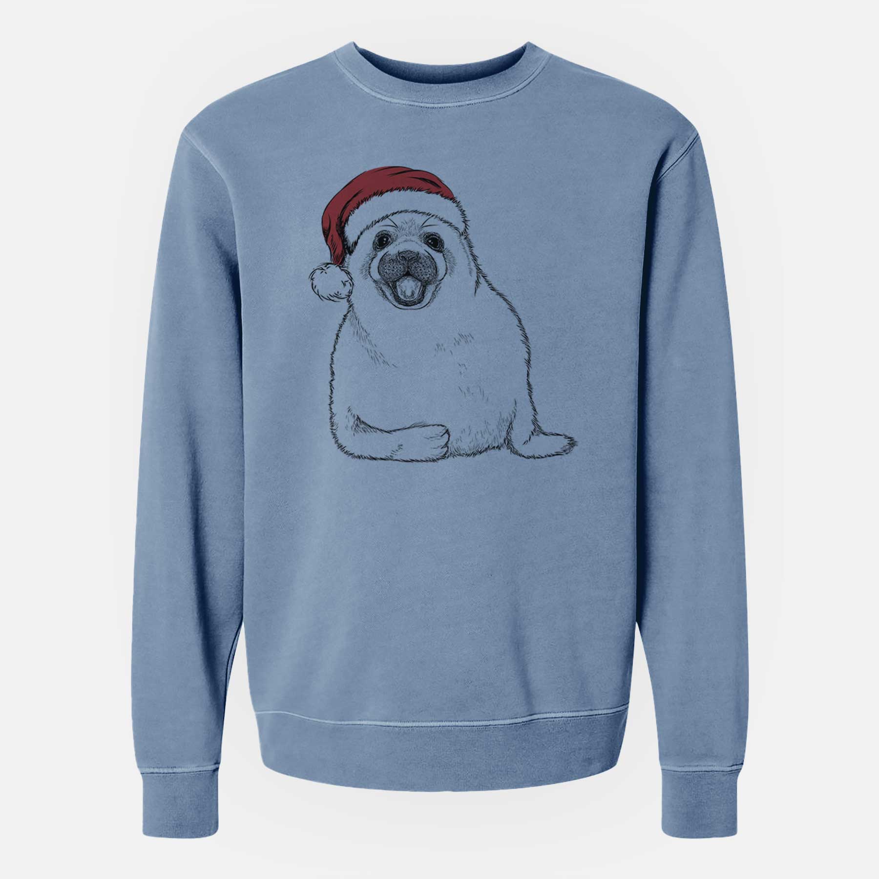 Santa Bub the Harp Seal - Unisex Pigment Dyed Crew Sweatshirt