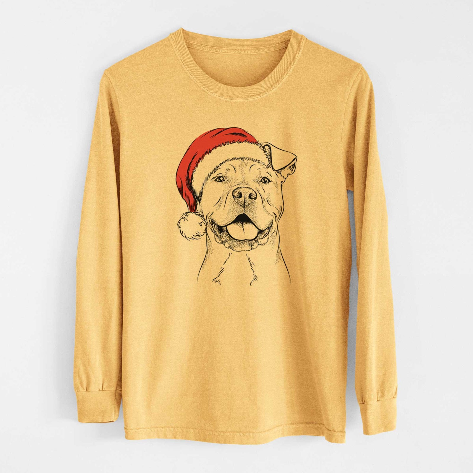 Santa Bubba Scraps the American Staffordshire Mix - Heavyweight 100% Cotton Long Sleeve
