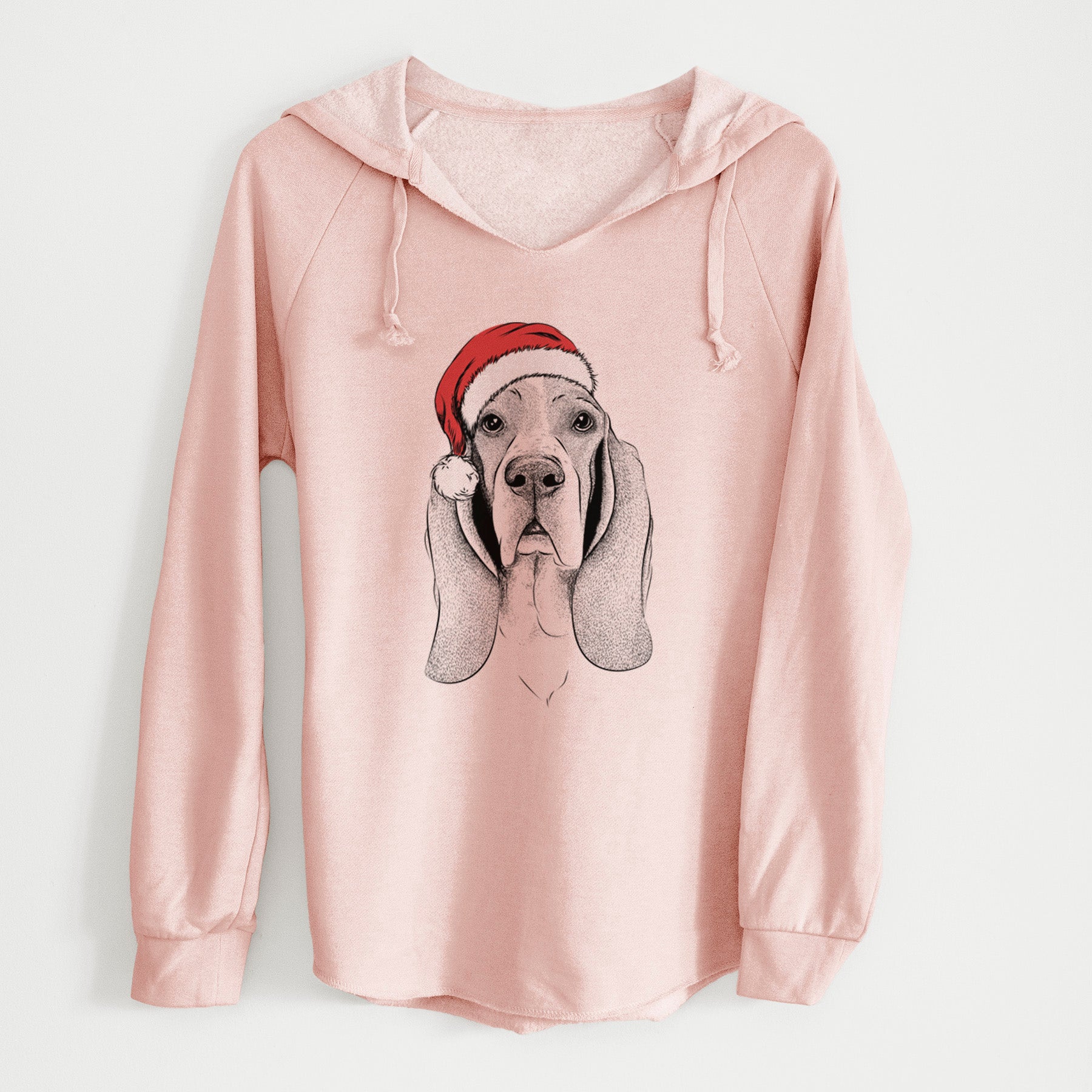 Santa Buckley the Basset Hound - Cali Wave Hooded Sweatshirt