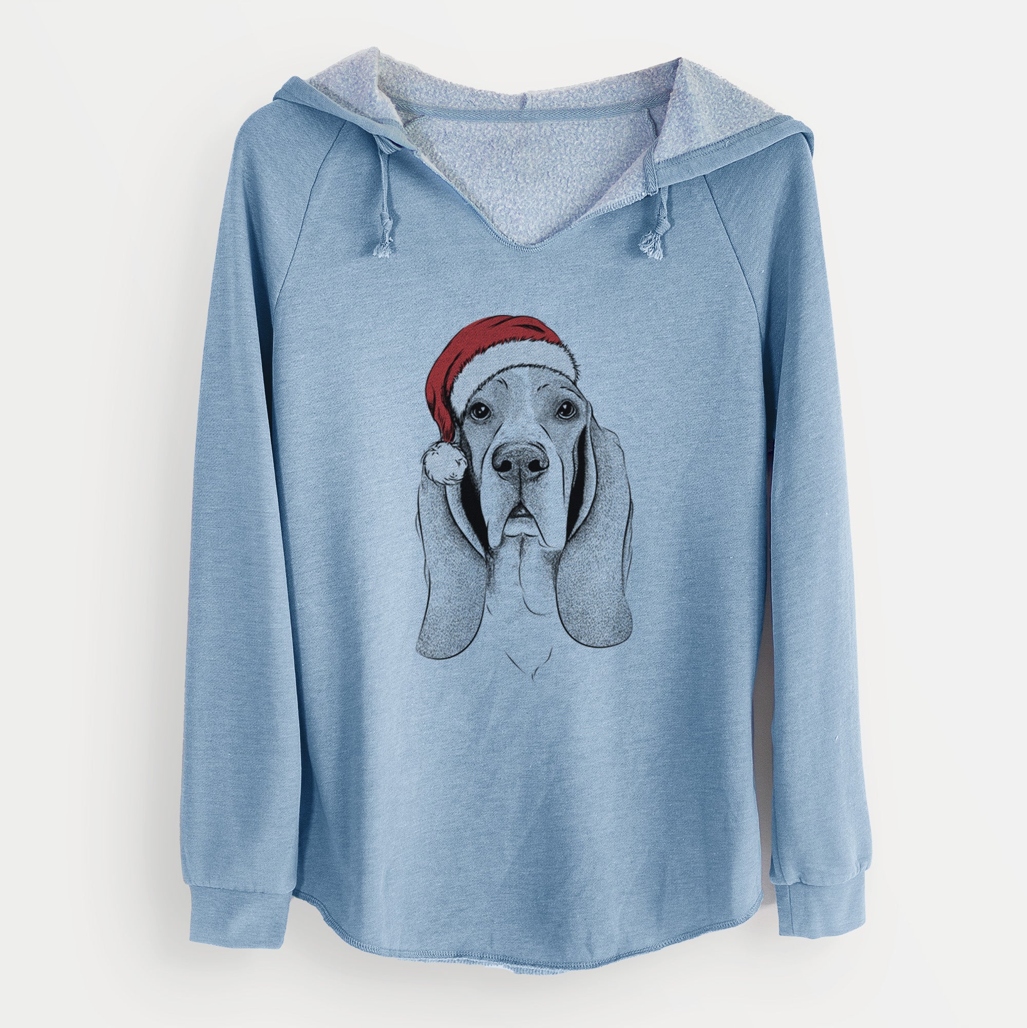 Santa Buckley the Basset Hound - Cali Wave Hooded Sweatshirt