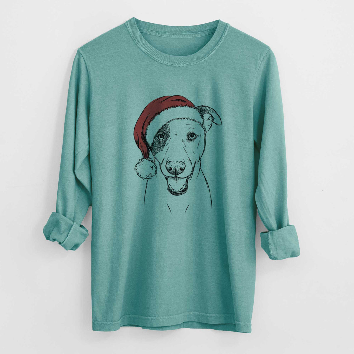 Santa Bucky the Mixed Breed - Heavyweight 100% Cotton Long Sleeve