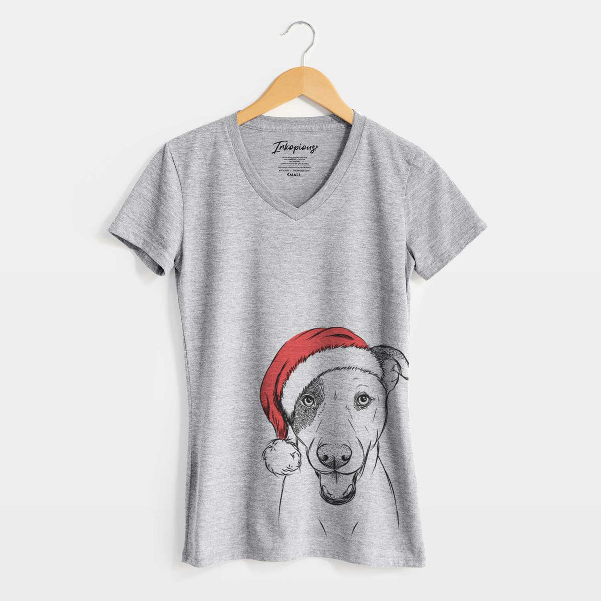 Santa Bucky the Mixed Breed - Women's V-neck Shirt