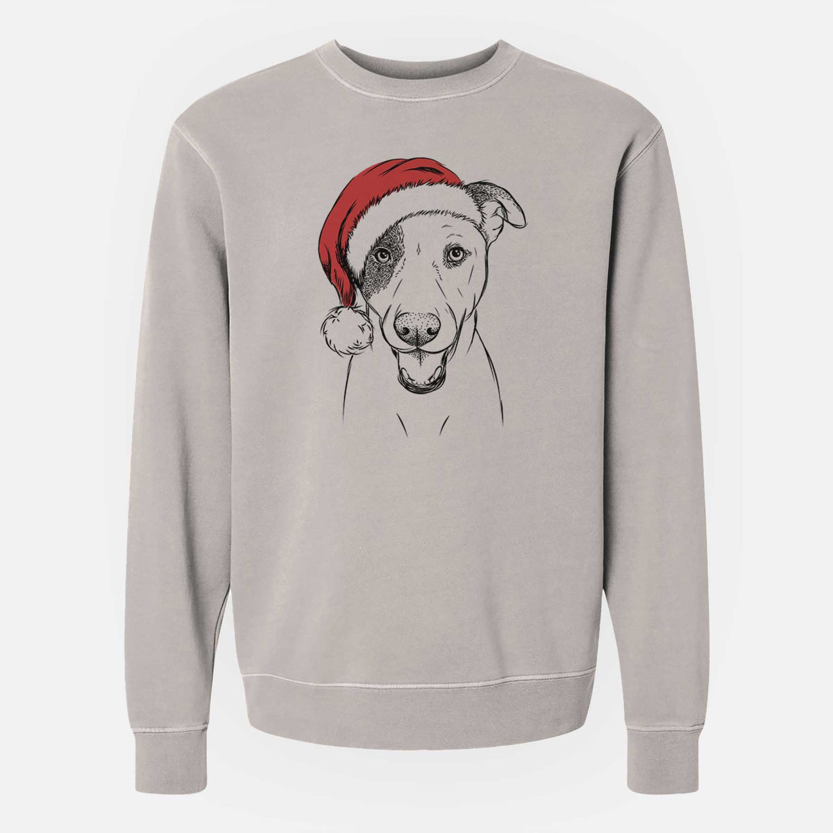 Santa Bucky the Mixed Breed - Unisex Pigment Dyed Crew Sweatshirt