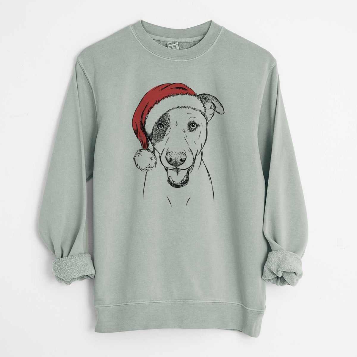 Santa Bucky the Mixed Breed - Unisex Pigment Dyed Crew Sweatshirt