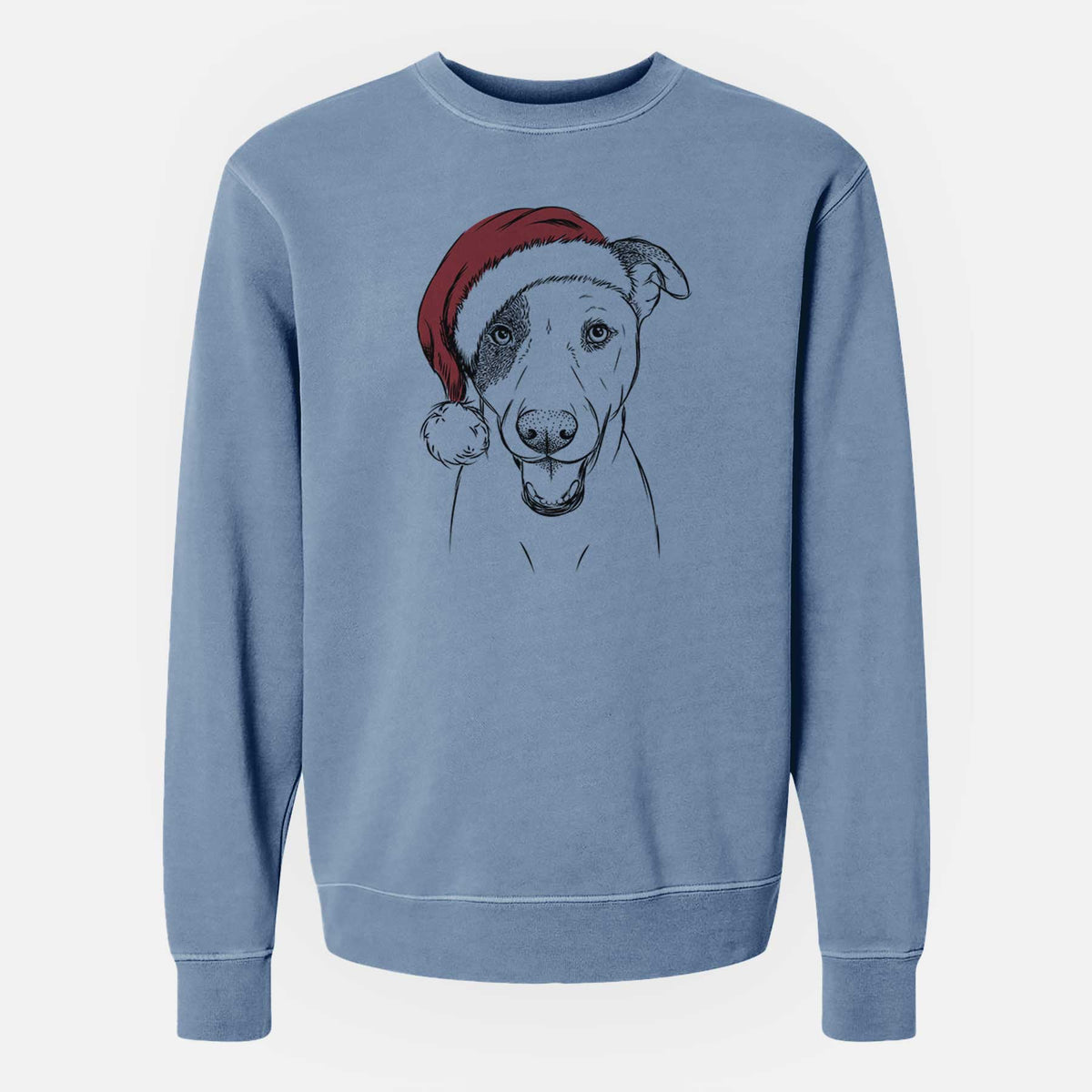Santa Bucky the Mixed Breed - Unisex Pigment Dyed Crew Sweatshirt