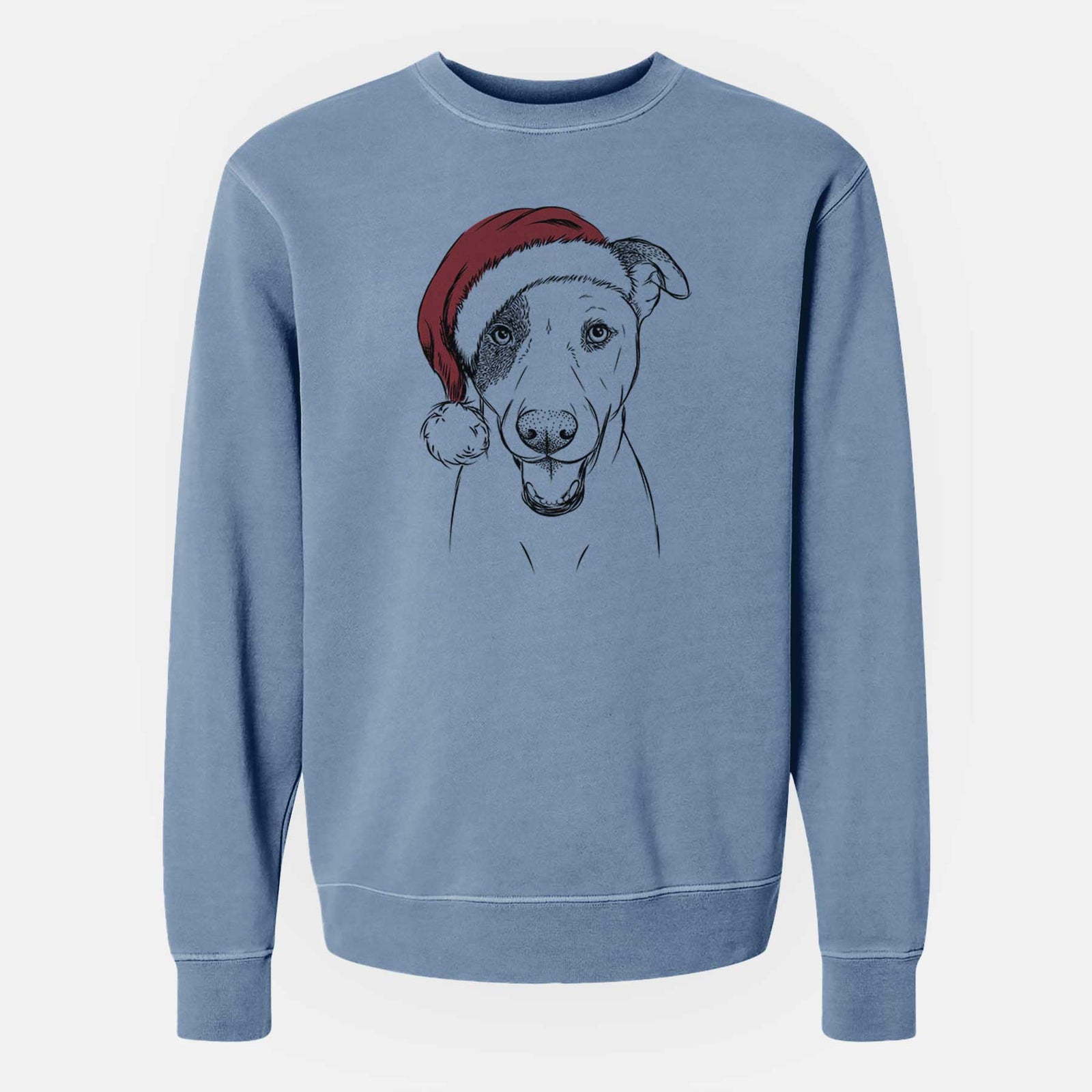 Santa Bucky the Mixed Breed - Unisex Pigment Dyed Crew Sweatshirt
