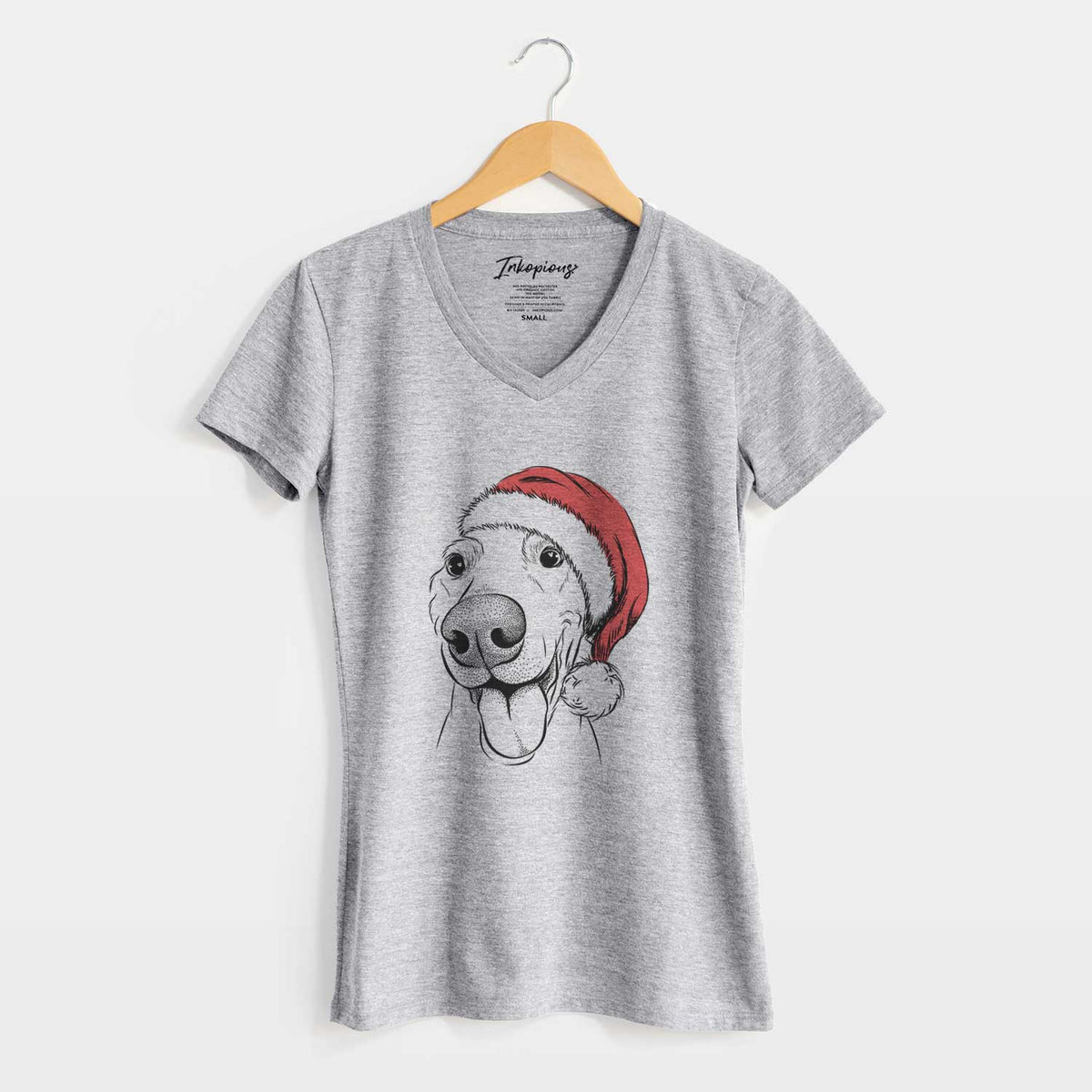Santa Buddy the Buddy the Sato / American Village Dog - Women's V-neck Shirt