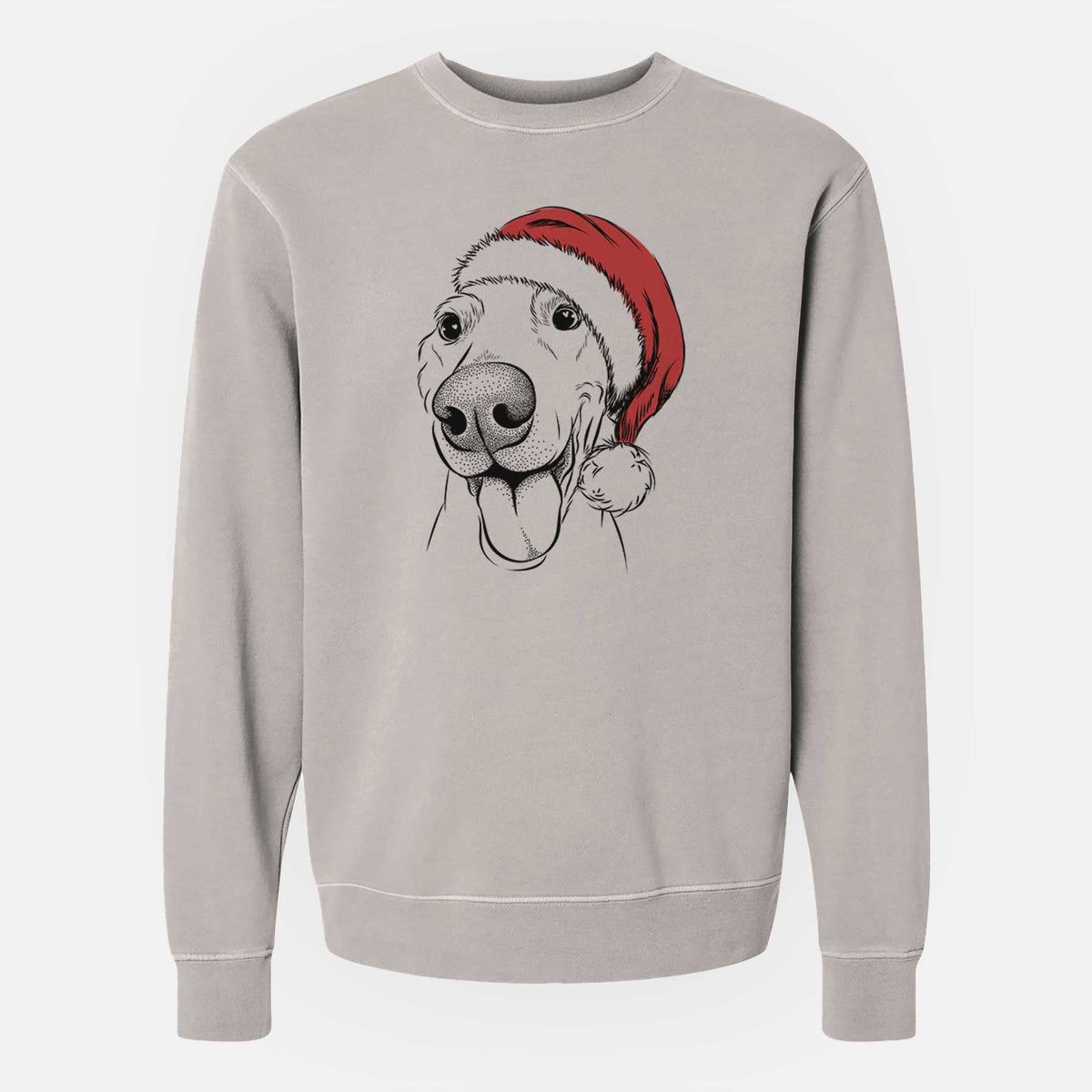 Santa Buddy the Buddy the Sato / American Village Dog - Unisex Pigment Dyed Crew Sweatshirt