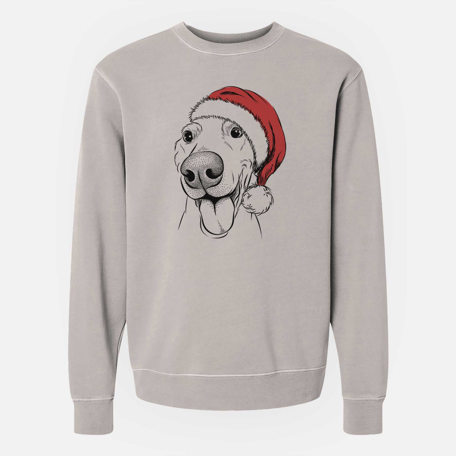Santa Buddy the Buddy the Sato / American Village Dog - Unisex Pigment Dyed Crew Sweatshirt