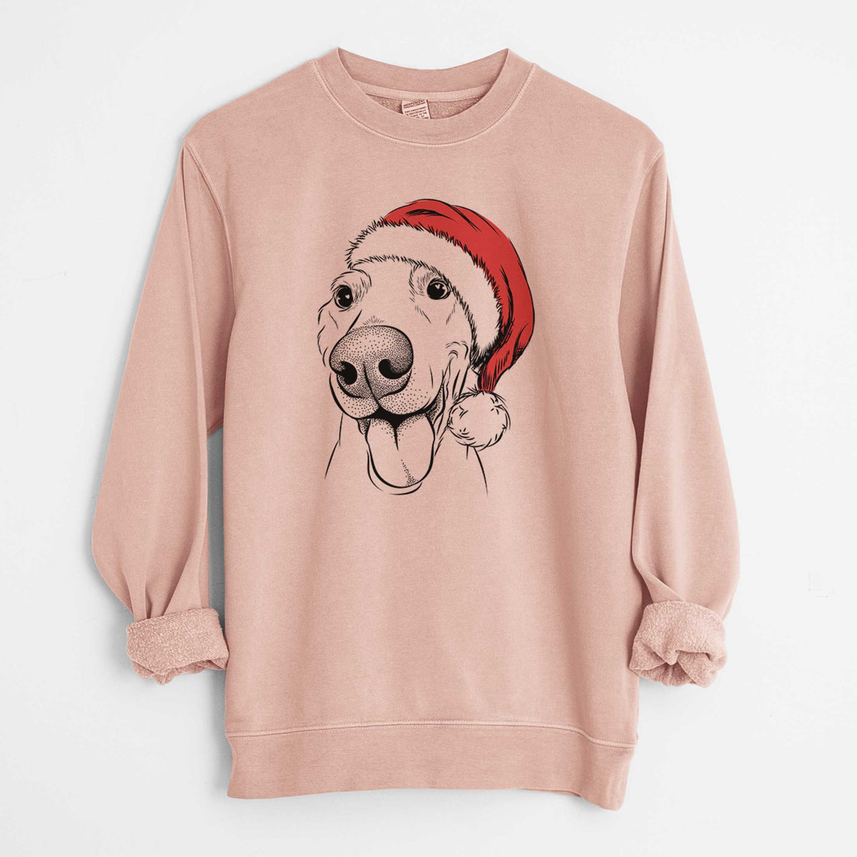 Santa Buddy the Buddy the Sato / American Village Dog - Unisex Pigment Dyed Crew Sweatshirt