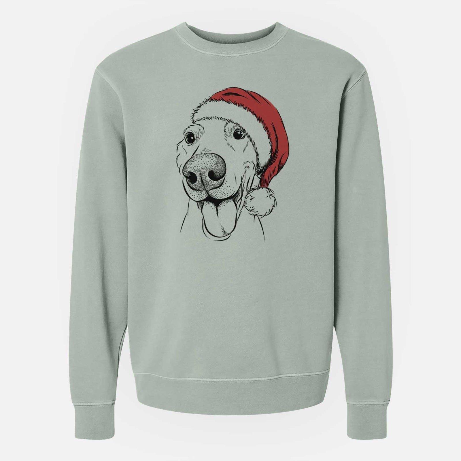 Santa Buddy the Buddy the Sato / American Village Dog - Unisex Pigment Dyed Crew Sweatshirt