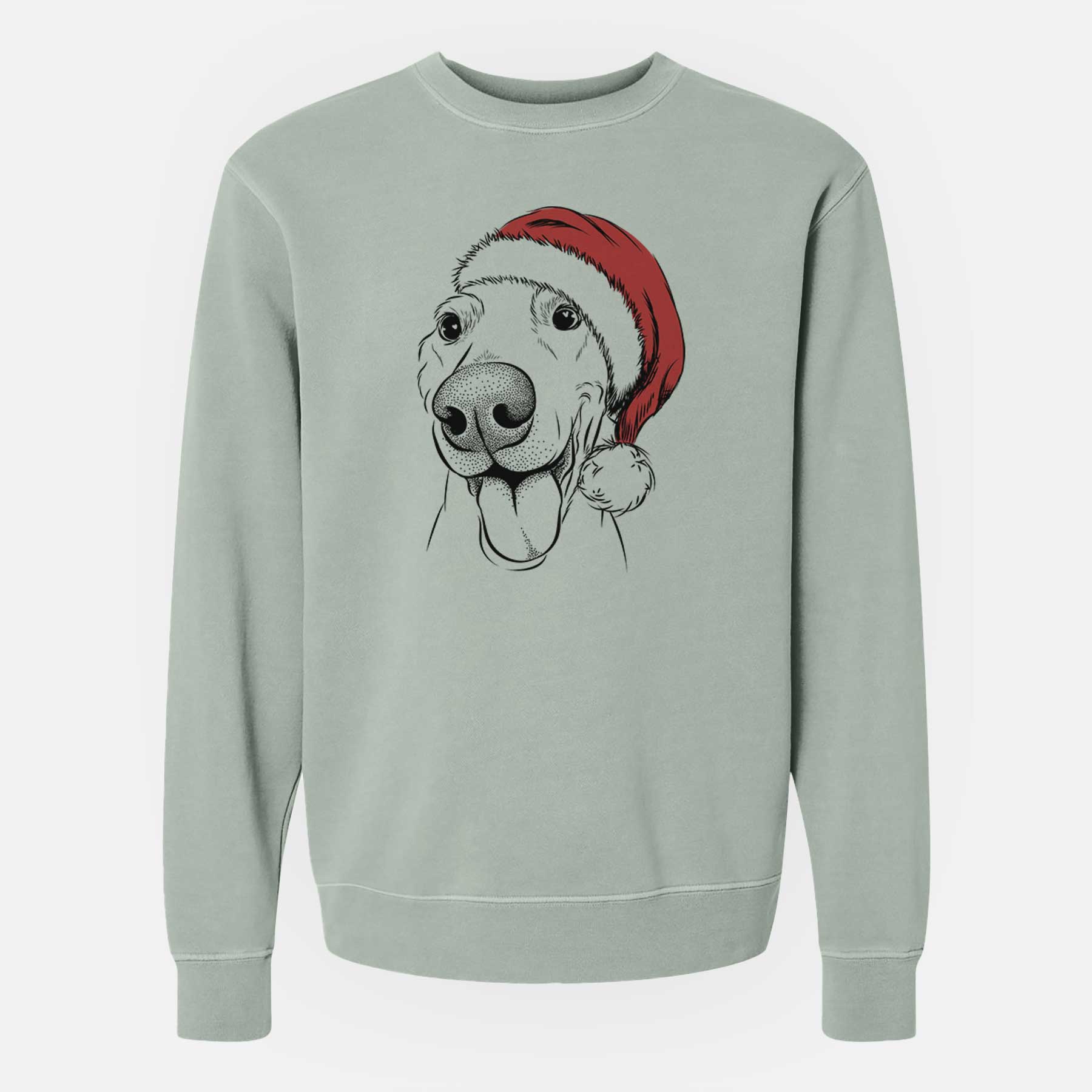 Santa Buddy the Buddy the Sato / American Village Dog - Unisex Pigment Dyed Crew Sweatshirt