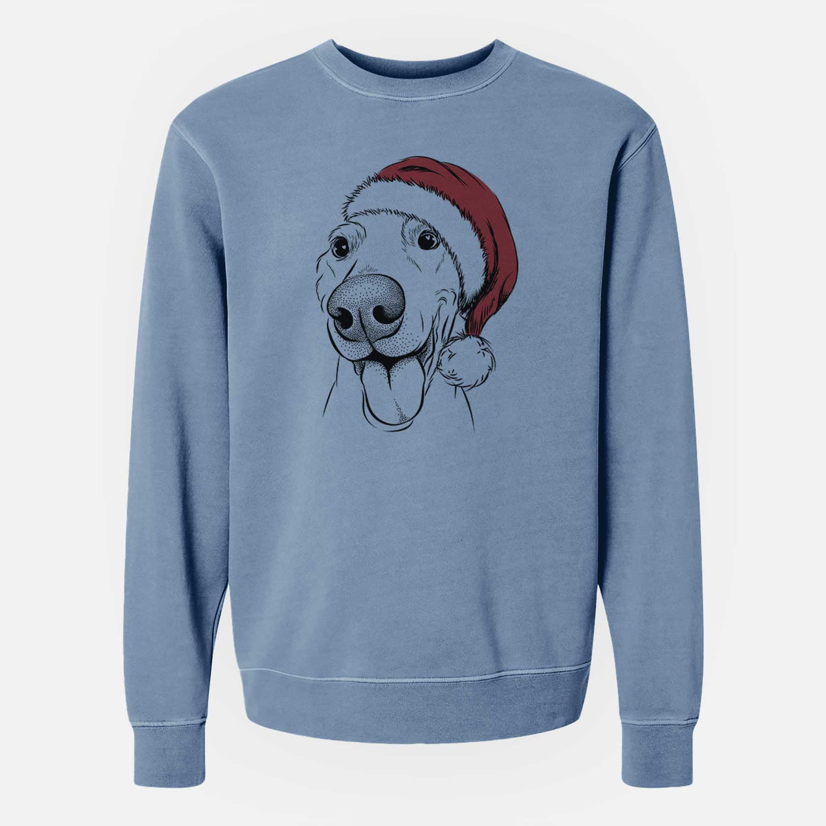Santa Buddy the Buddy the Sato / American Village Dog - Unisex Pigment Dyed Crew Sweatshirt