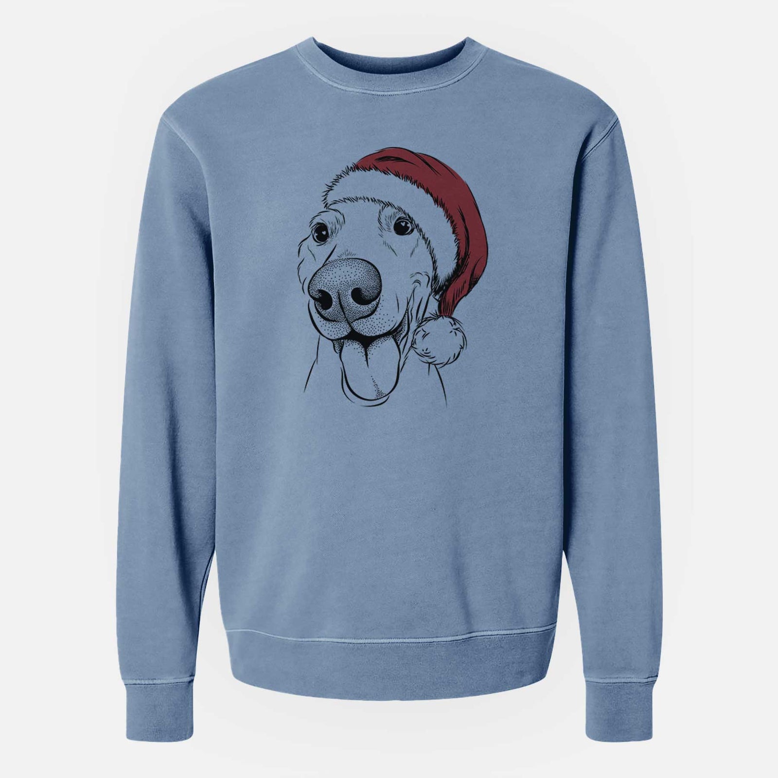 Santa Buddy the Buddy the Sato / American Village Dog - Unisex Pigment Dyed Crew Sweatshirt