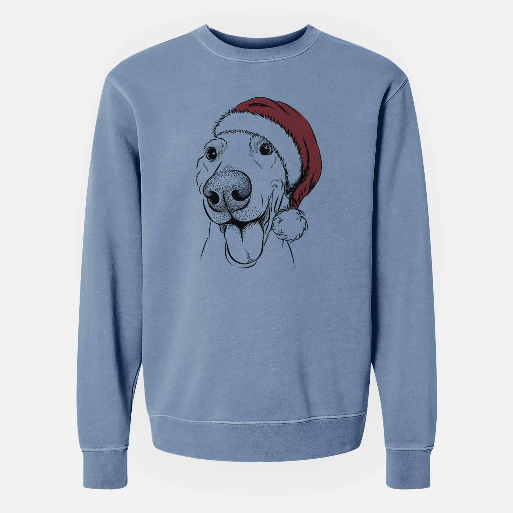 Santa Buddy the Buddy the Sato / American Village Dog - Unisex Pigment Dyed Crew Sweatshirt