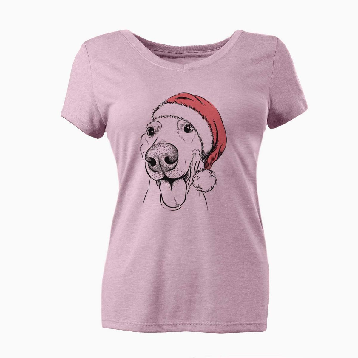 Santa Buddy the Buddy the Sato / American Village Dog - Women's V-neck Shirt