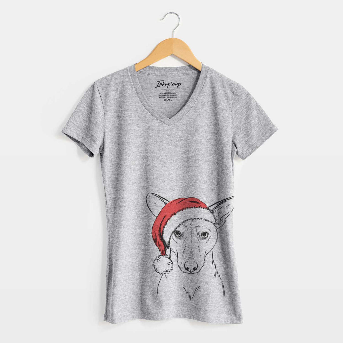 Santa Buff the Dorgi - Women's V-neck Shirt