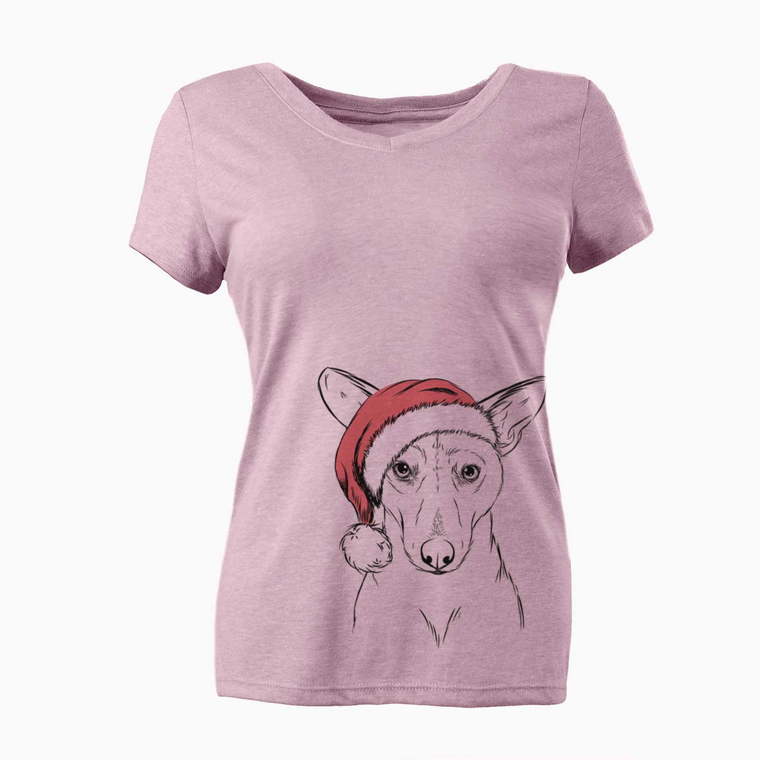 Santa Buff the Dorgi - Women's V-neck Shirt