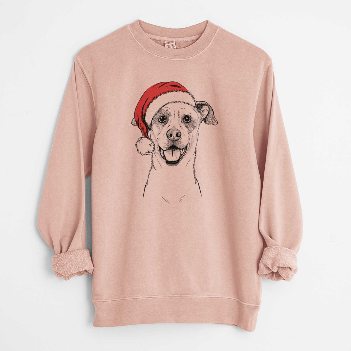 Santa Buffy the Mixed Breed - Unisex Pigment Dyed Crew Sweatshirt