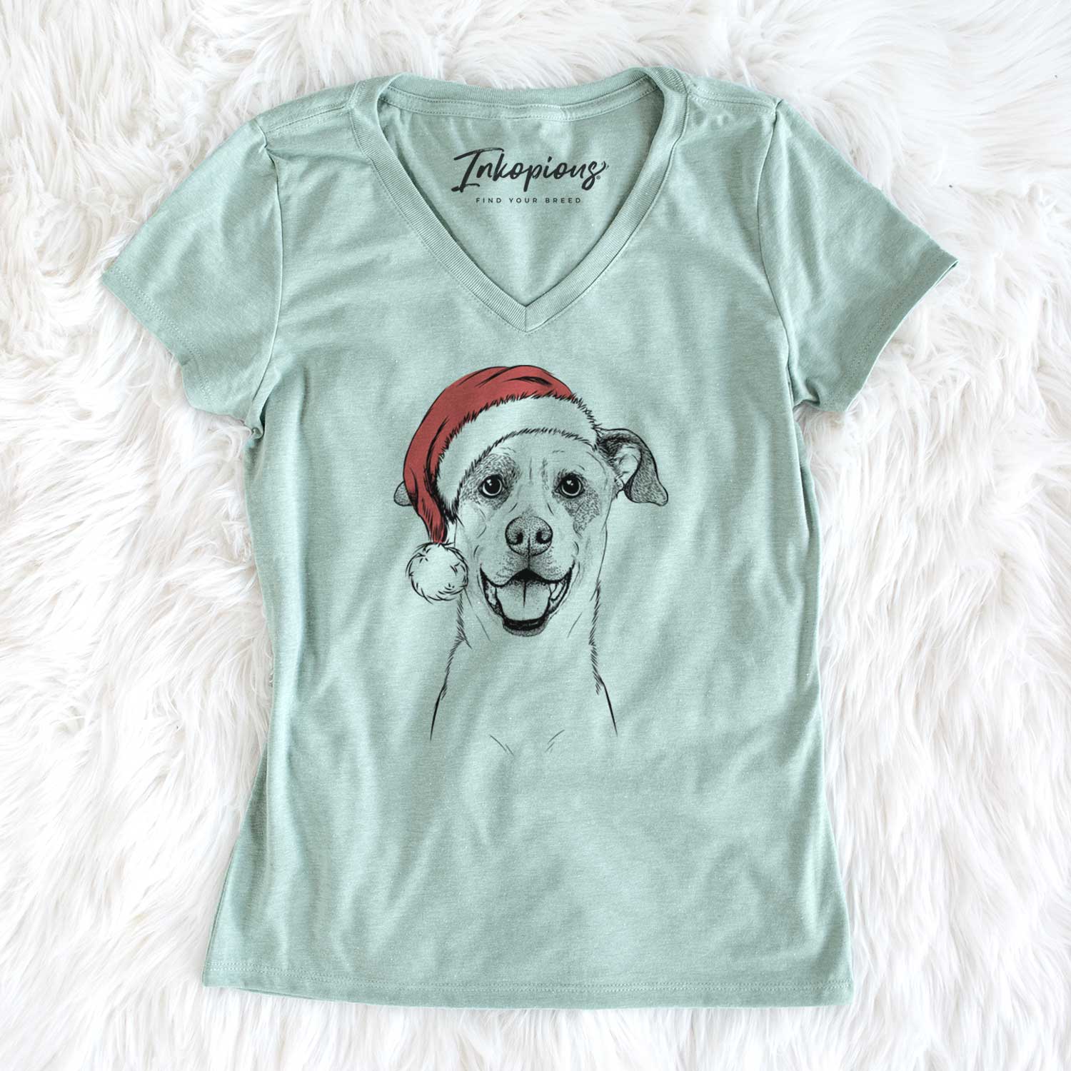 Santa Buffy the Mixed Breed - Women's V-neck Shirt