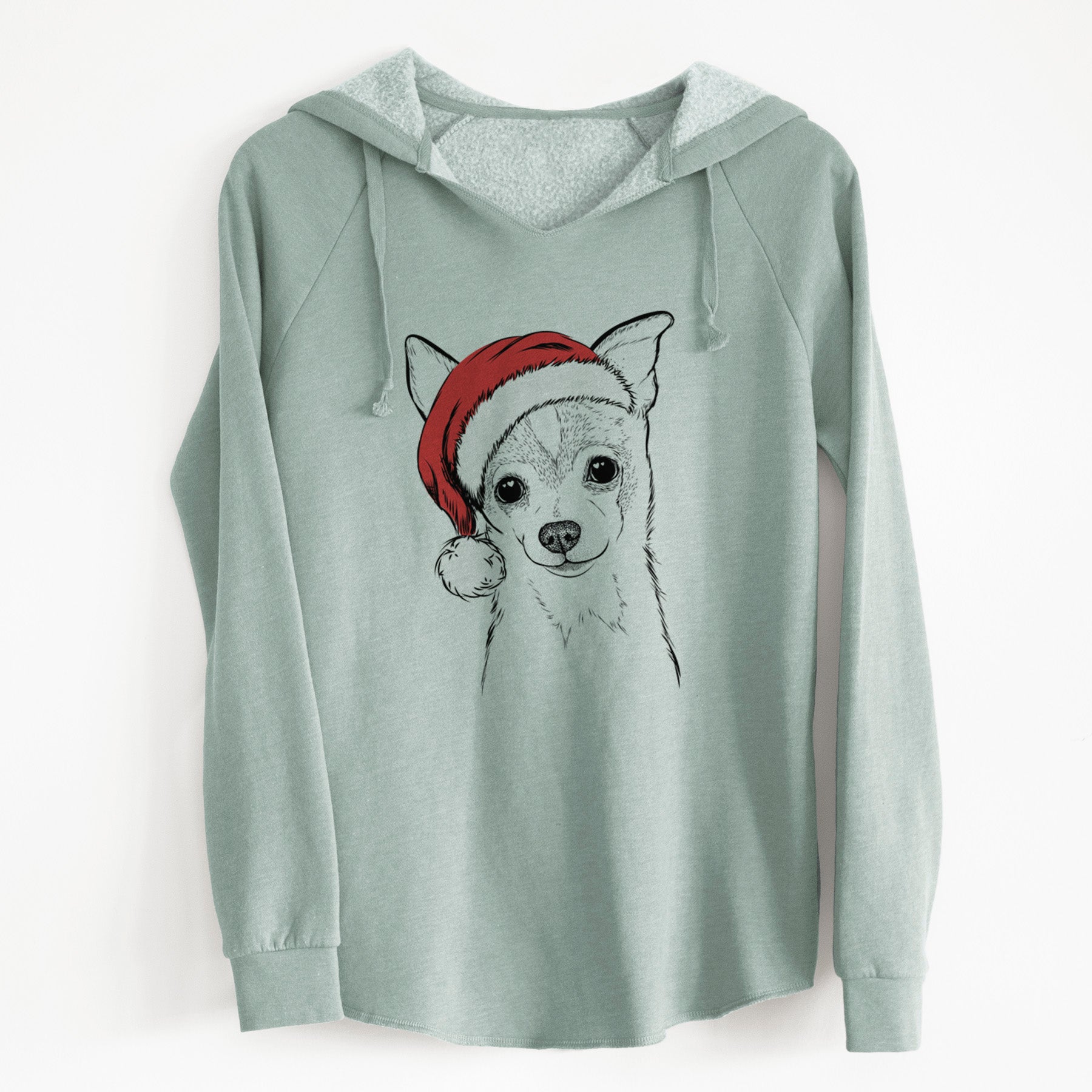 Santa Buggy the Chihuahua - Cali Wave Hooded Sweatshirt