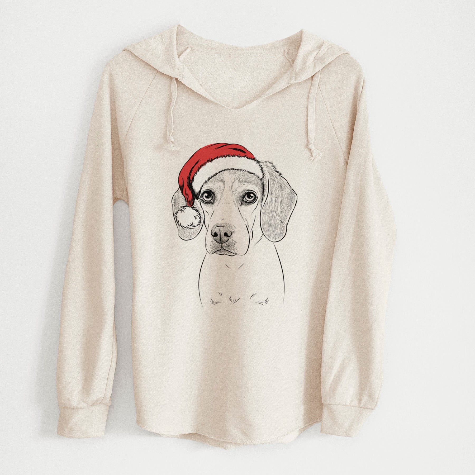 Santa Bumbee the Beagle - Cali Wave Hooded Sweatshirt