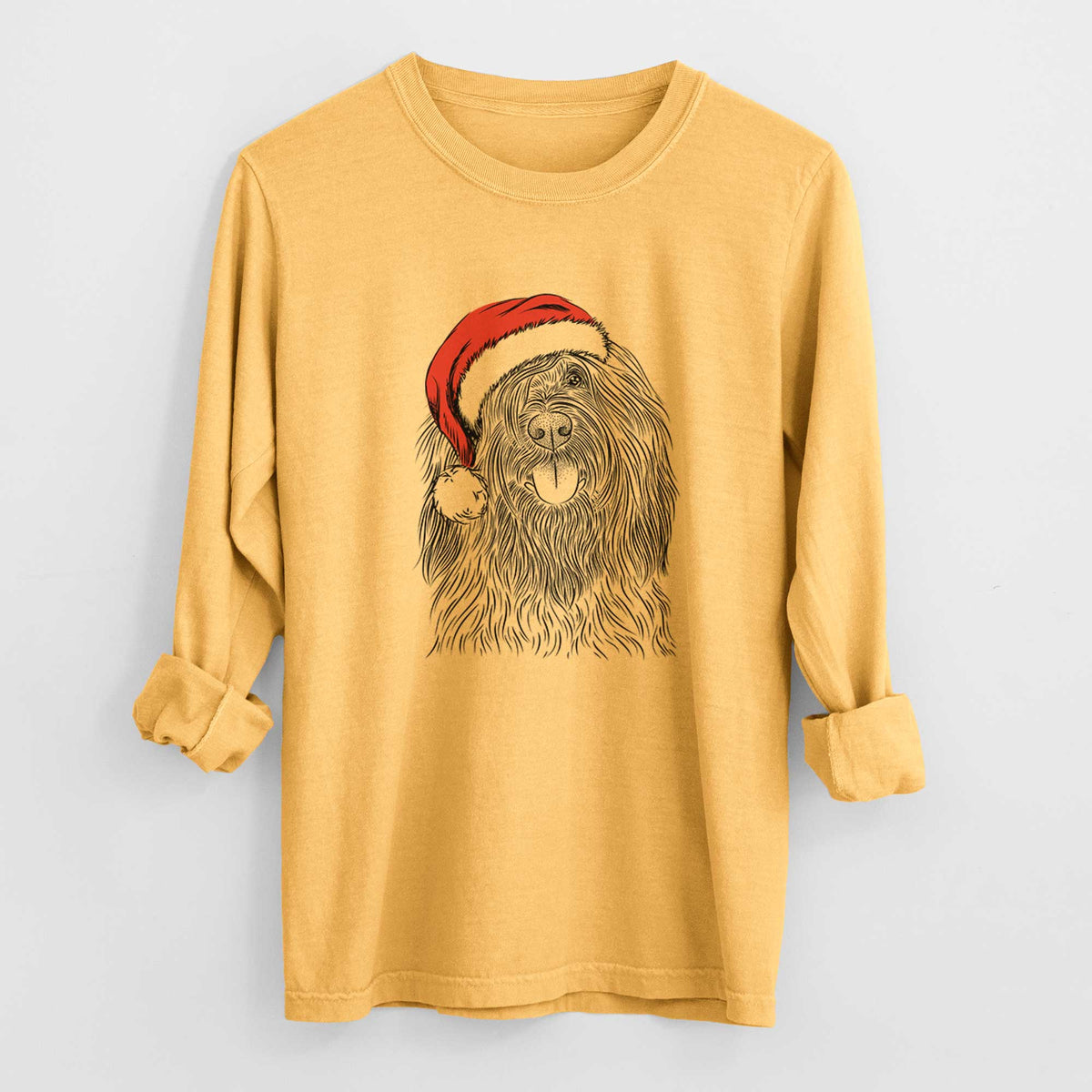 Santa Bundy the Briard - Heavyweight 100% Cotton Long Sleeve