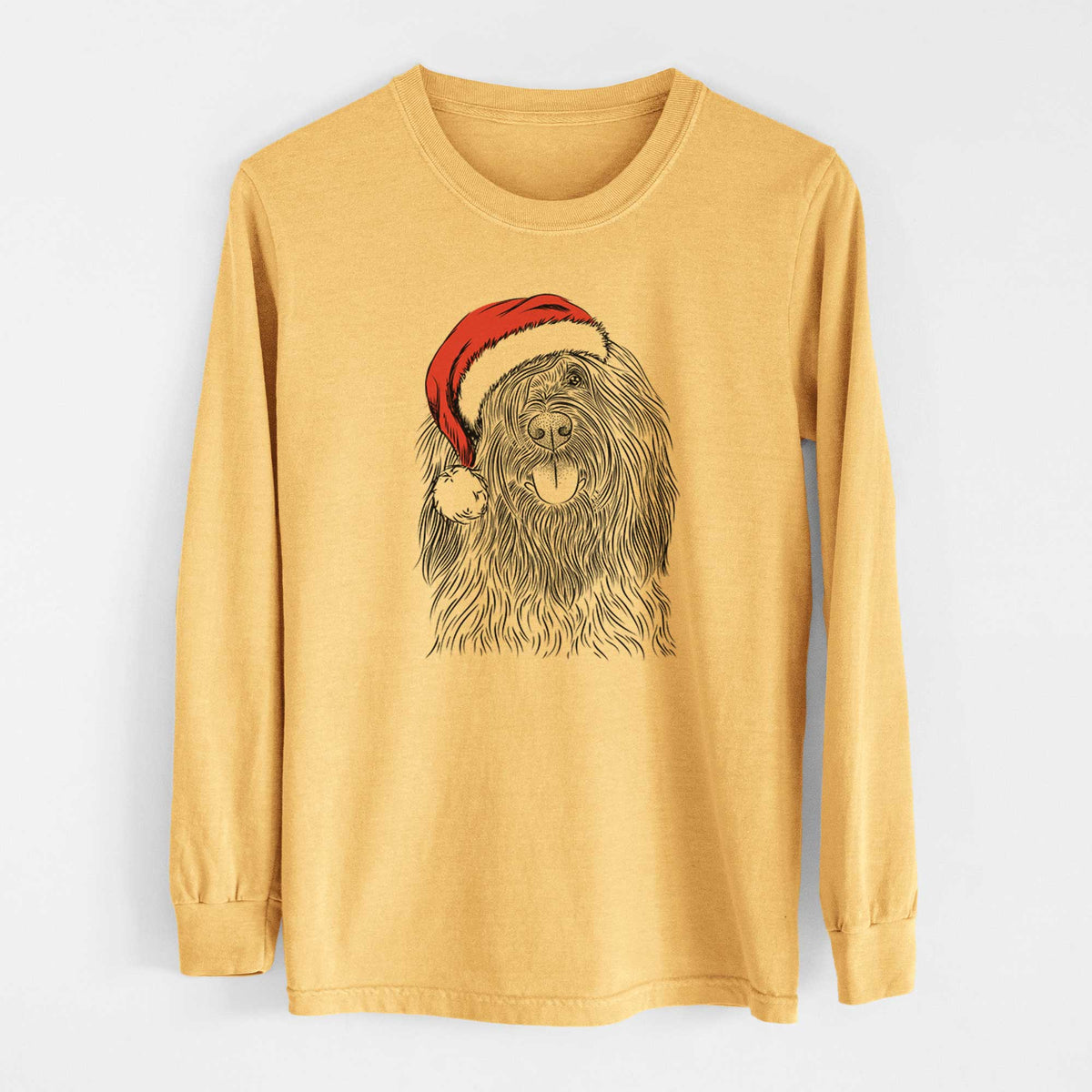 Santa Bundy the Briard - Heavyweight 100% Cotton Long Sleeve