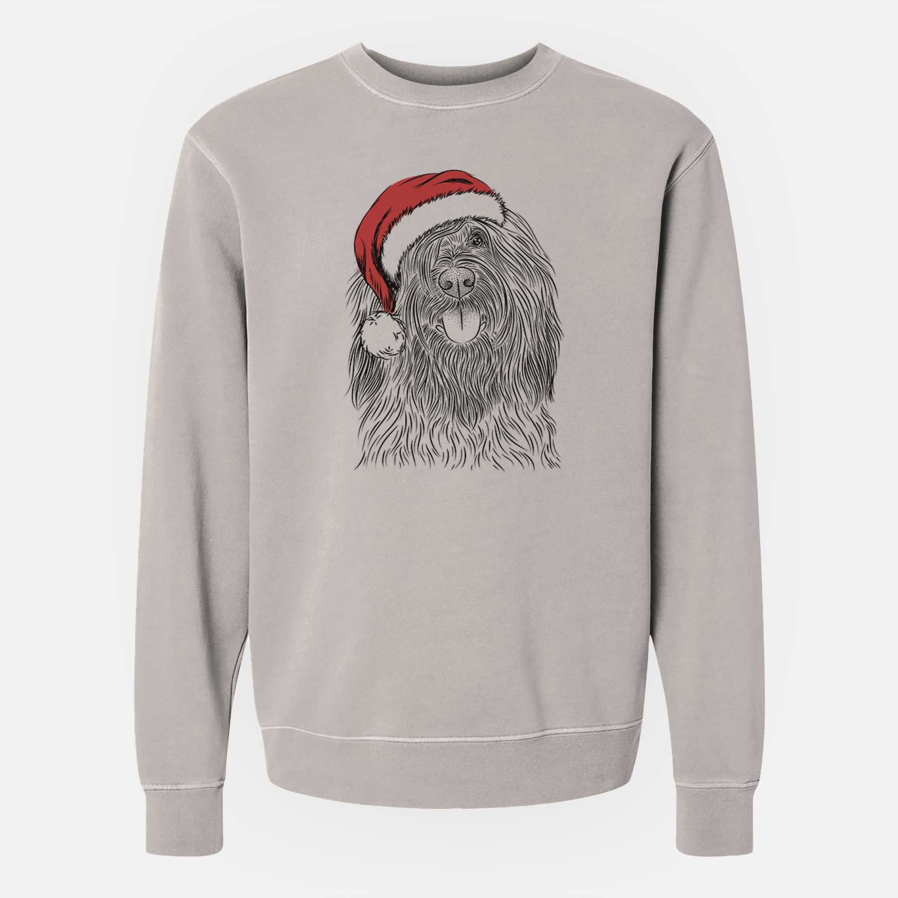 Santa Bundy the Briard - Unisex Pigment Dyed Crew Sweatshirt